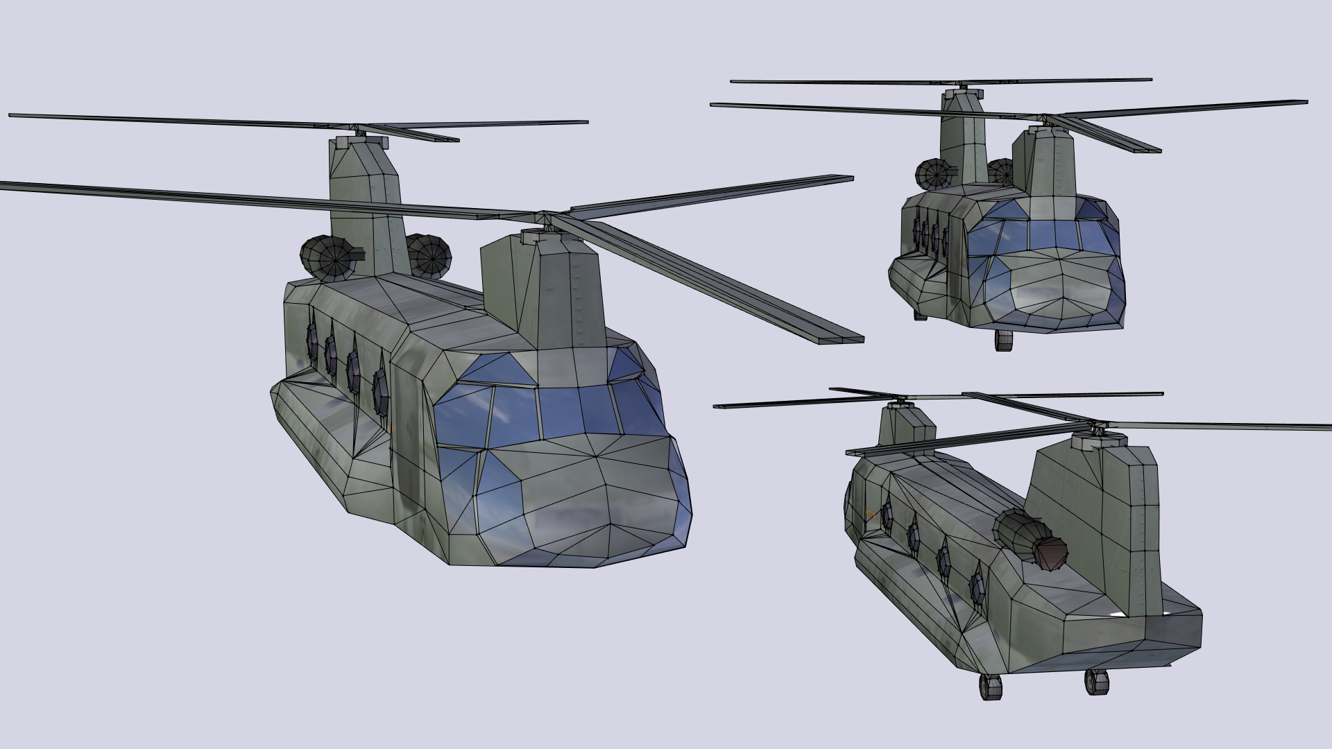 Helicopter LowPoly - Chinook CH47 preview image 2